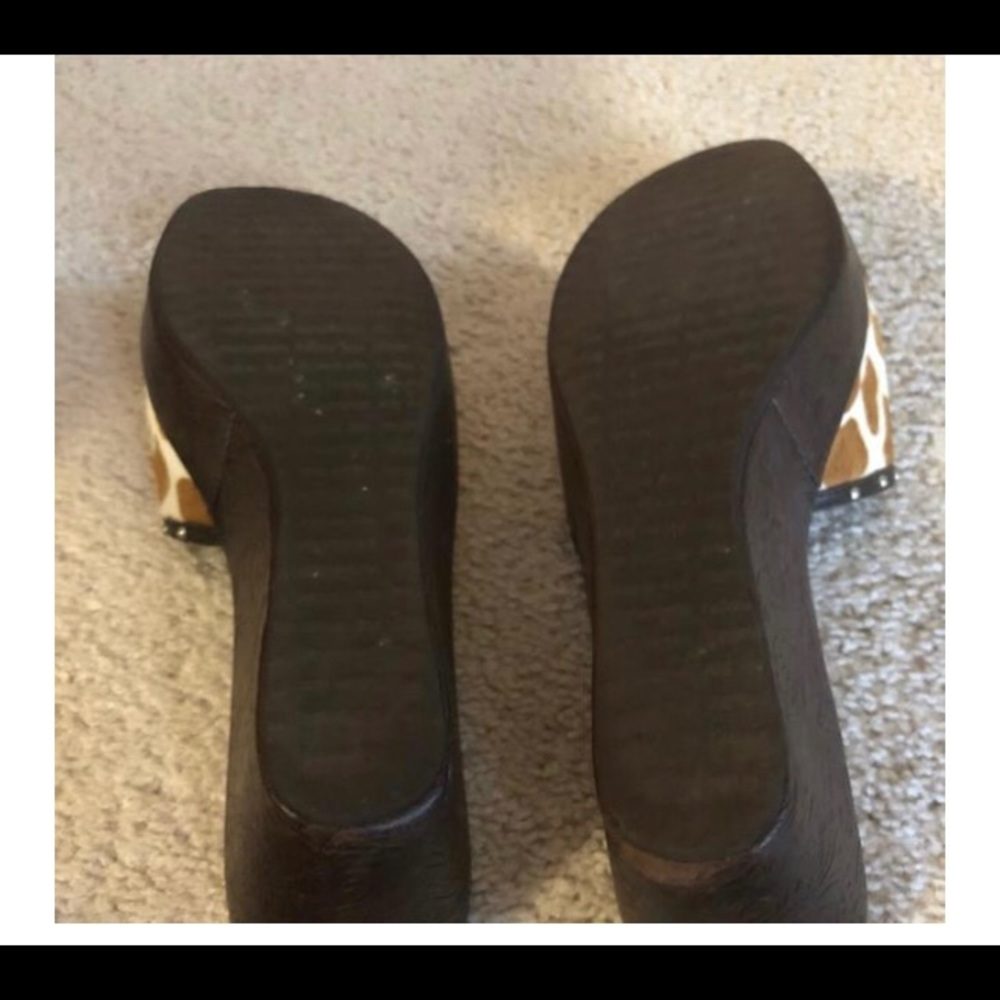 Yellow Box Wedge Cow Hide Leather Sandal wedge - Picture 6 of 7